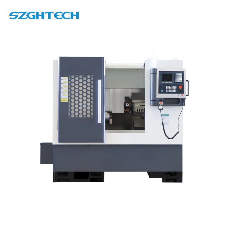 SZGH-TK550 CNC lathe has the use and characteristics of general CNC lathe, with high processing accuracy and quality assurance.The use of space and other characteristics of the machine tool, the use of structural optimization, so that the rigidity of the machine tool and the accuracy of the machine tool retention has been optimized to the maximum. X, Z can use a higher linear speed, greatly improving the production efficiency of the machine.